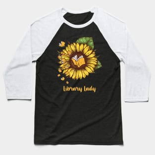 Library Lady - Sunflower Library Lady Baseball T-Shirt